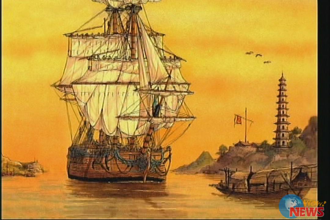 1784年三桅帆船「中国皇后号」从美国波士顿出发图像_设计图分享